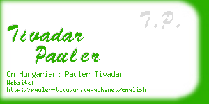 tivadar pauler business card